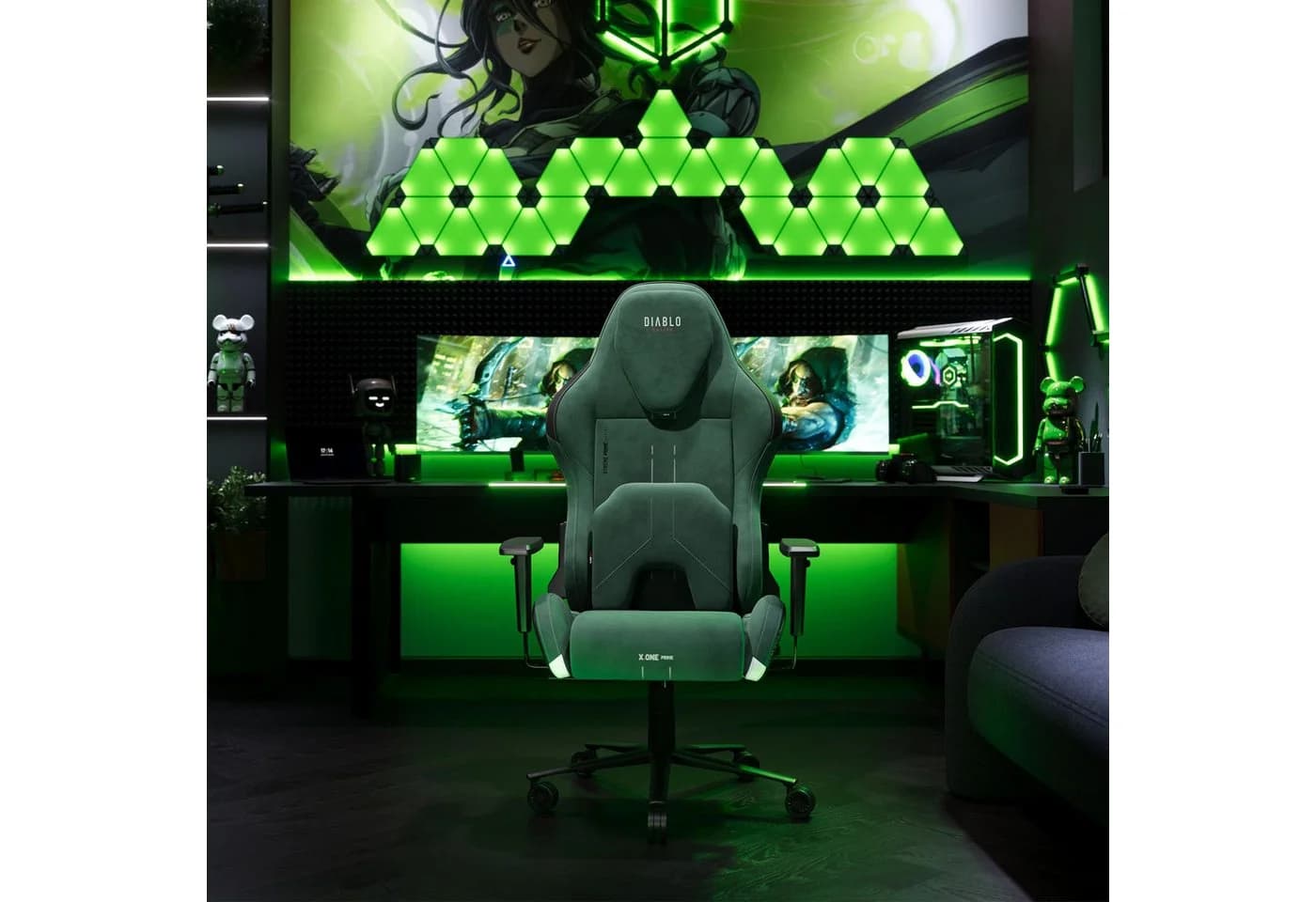 DIABLO CHAIRS Gaming-Stuhl X.One Prime Grün CoolComfort Metallbasis - Bild 3