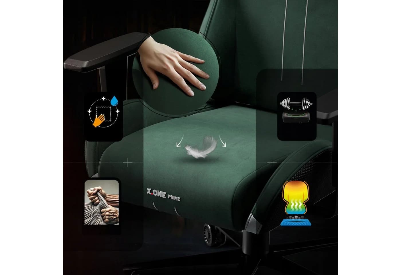 DIABLO CHAIRS Gaming-Stuhl X.One Prime Grün CoolComfort Metallbasis - Bild 5