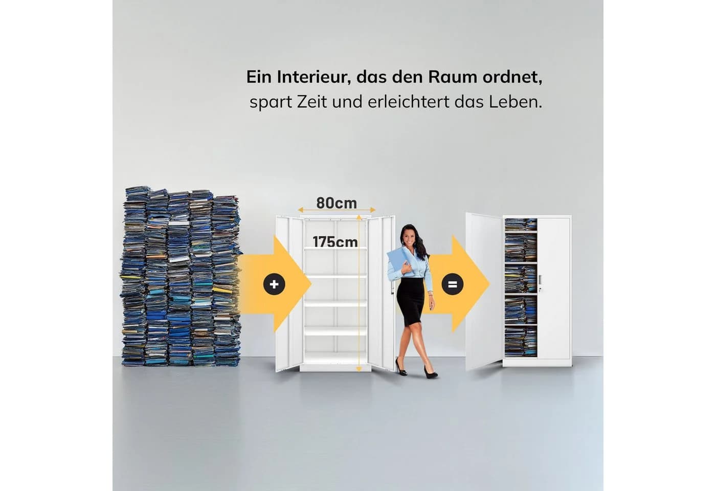 Jan Nowak Aktenschrank Compact Metall Weiß 4 Böden abschließbar - Bild 3