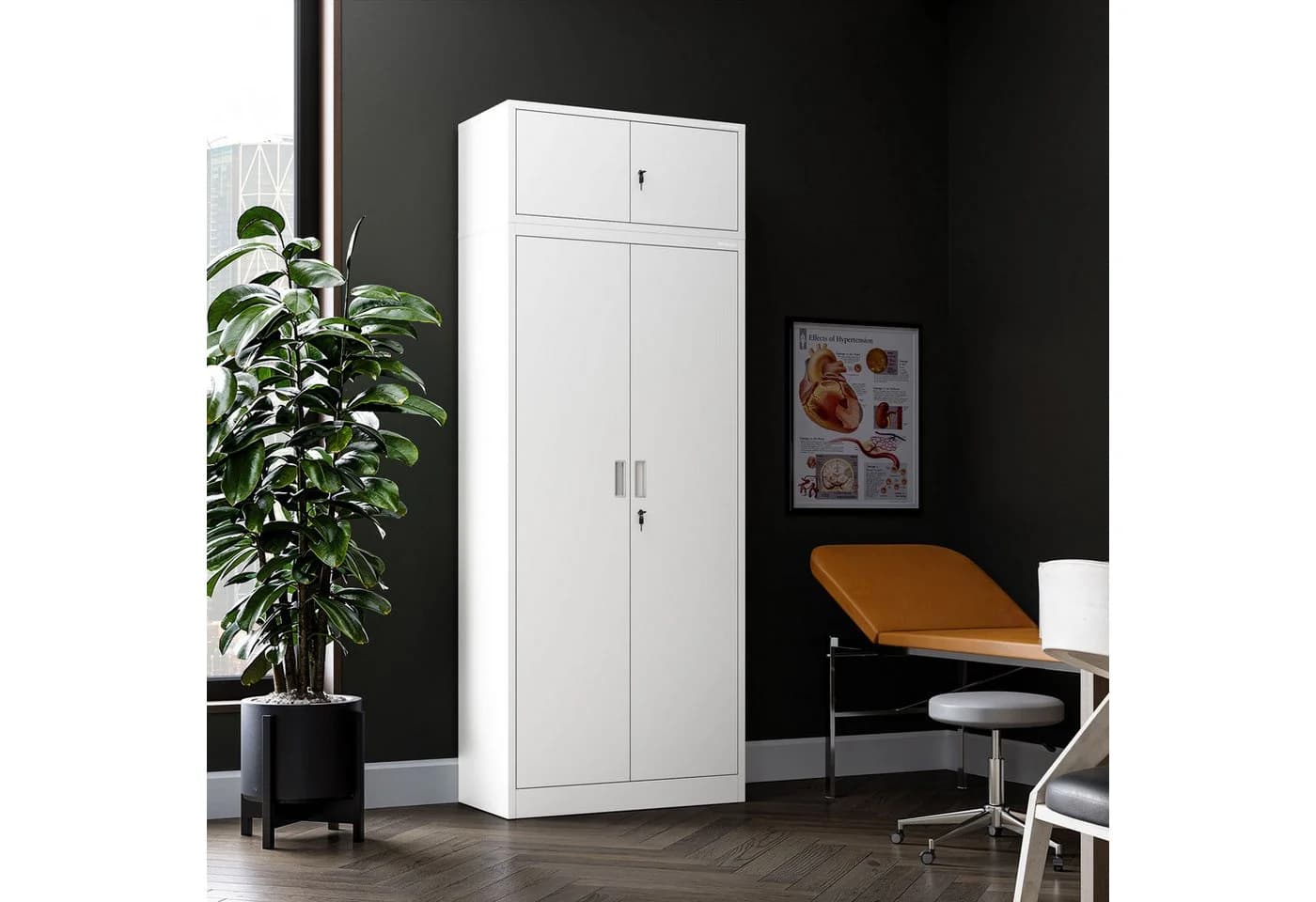Jan Nowak Schrankaufsatz EWA Compact 80 cm Weiß abschließbar - Bild 5