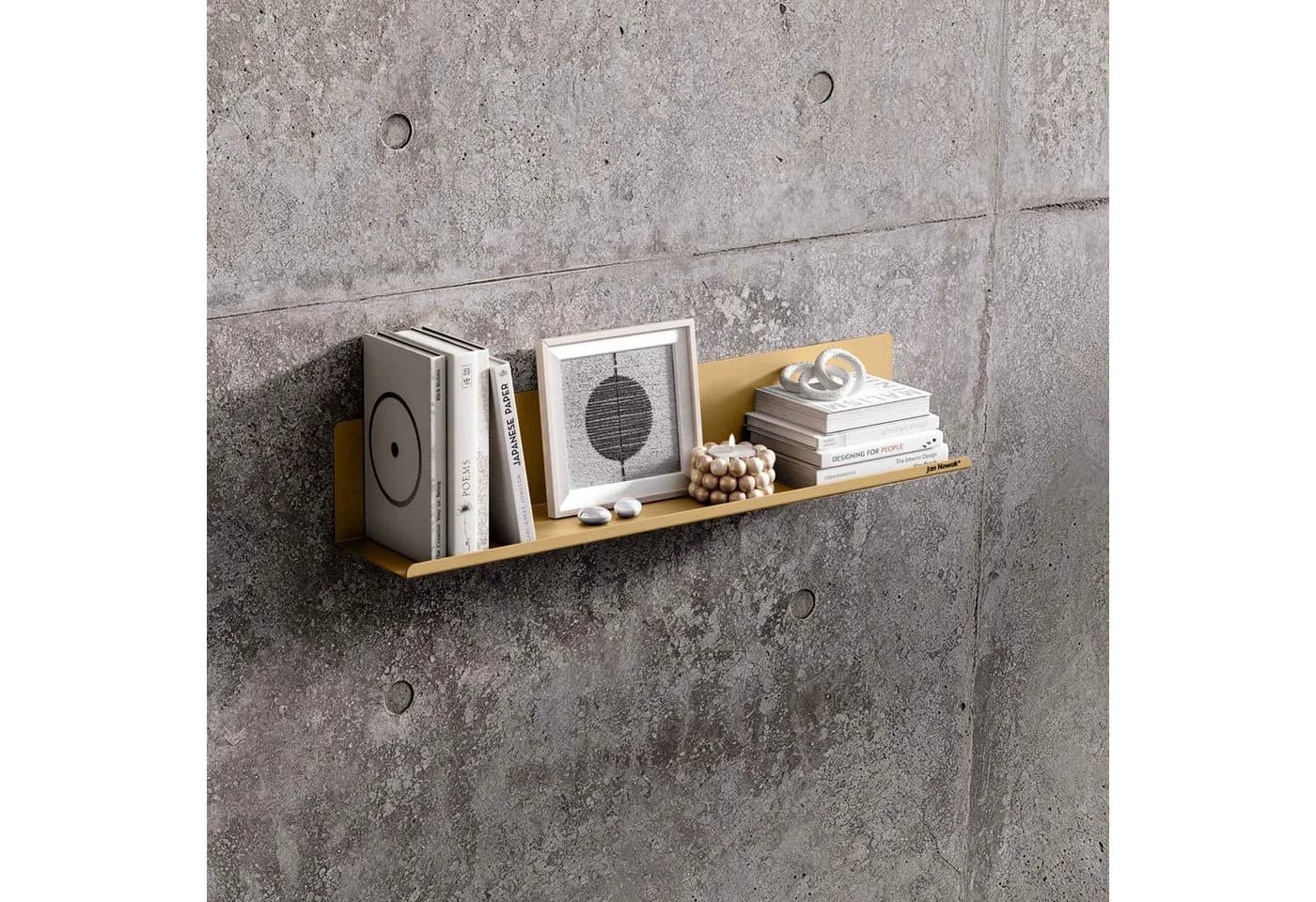 Jan Nowak Wandregal JOANNE Metall Beige Verstecktes Befestigungssystem