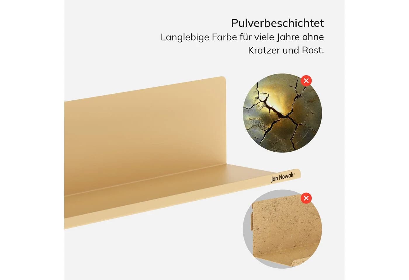 Jan Nowak Wandregal JOANNE Metall Beige Verstecktes Befestigungssystem - Bild 3