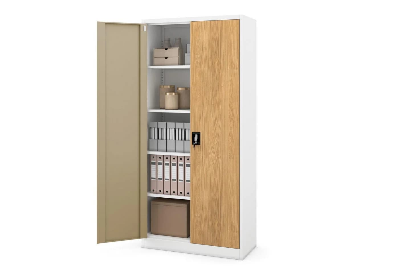 Jan Nowak Aktenschrank Metall 90x195x40 cm abschließbar mit 4 Böden