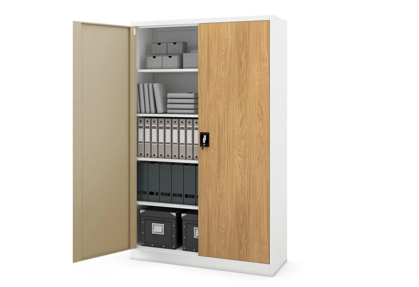 Jan Nowak Aktenschrank Metall 115 cm Weiß ABSCHLIEßBAR