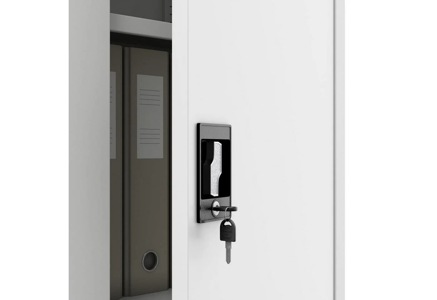Jan Nowak Aktenschrank Metall ALEX D600 abschließbar weiß - Bild 4
