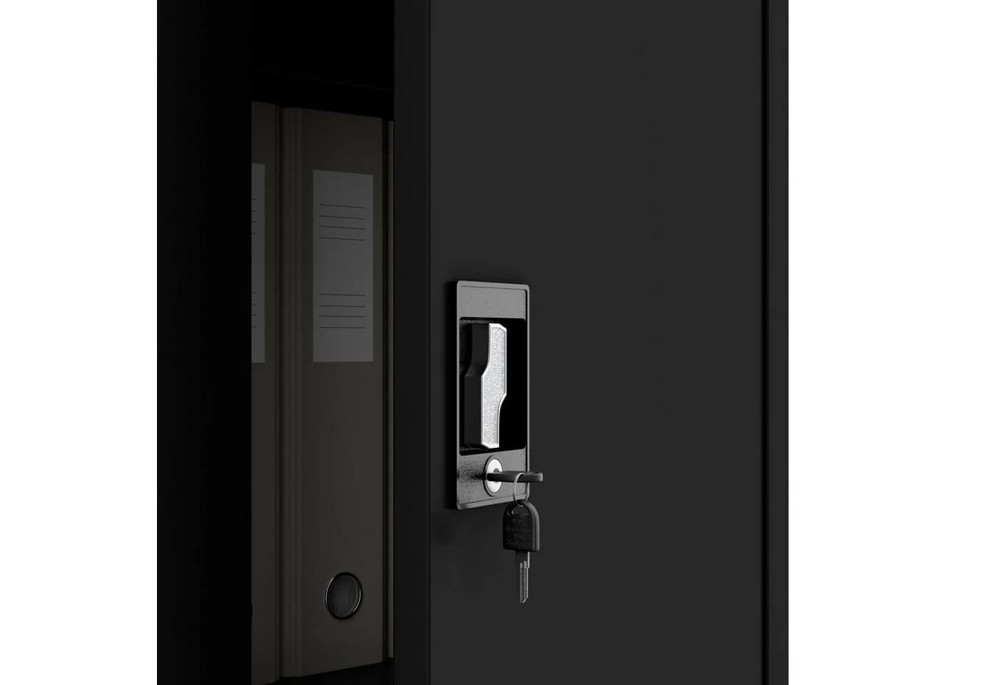 Jan Nowak Aktenschrank Metall Schwarz 90x220x40 cm abschließbar - Bild 2