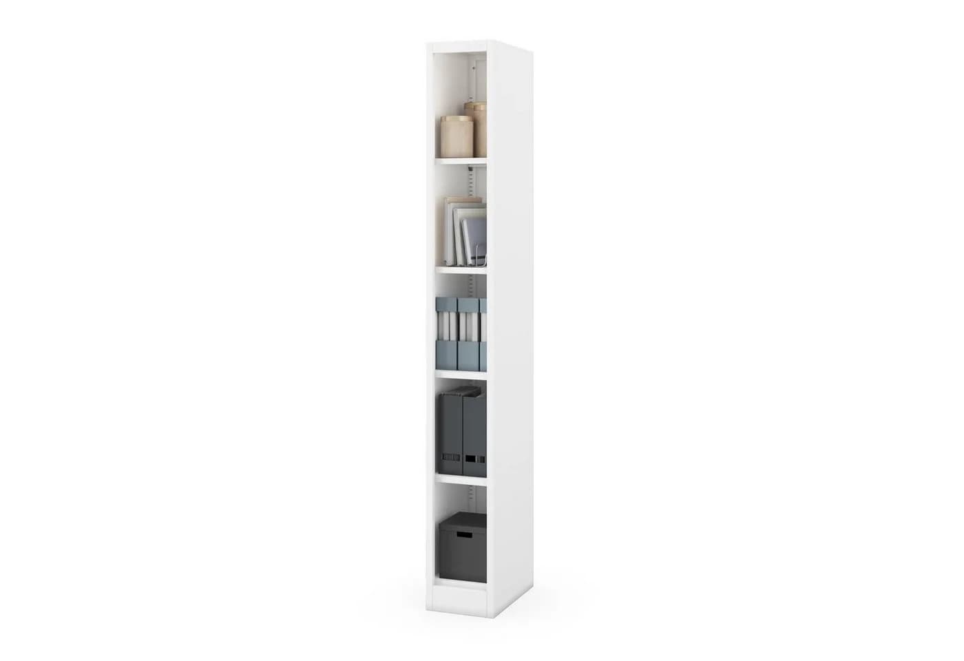 Jan Nowak Aktenschrank Metallregal schmal TIM 195 cm hoch weiß