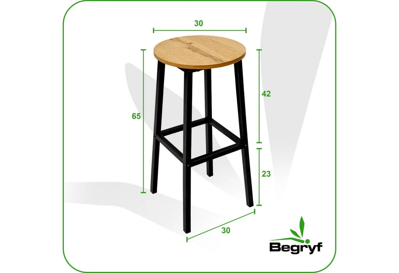 BEGRYF Barhocker Dunkelbraun Schwarz Metall Gestell - Bild 3