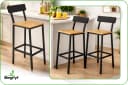 BEGRYF Barhocker 2er-Set mit Rückenlehne Schwarz Eichefarben Bild 4
