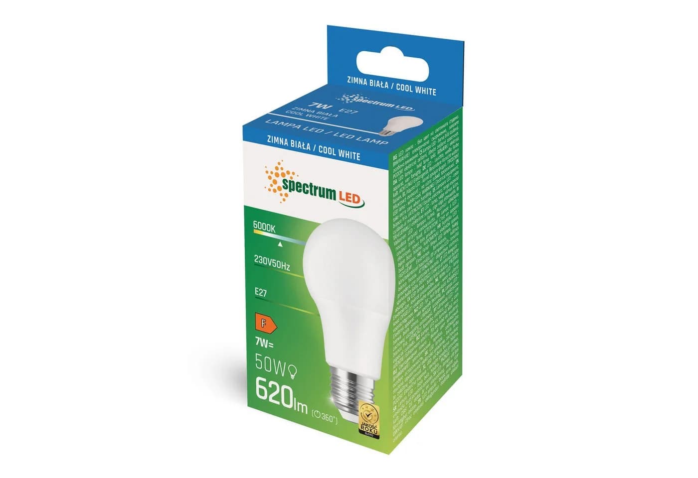 Spectrum LED-Leuchtmittel E27 A60 7W Kaltweiß 6000K