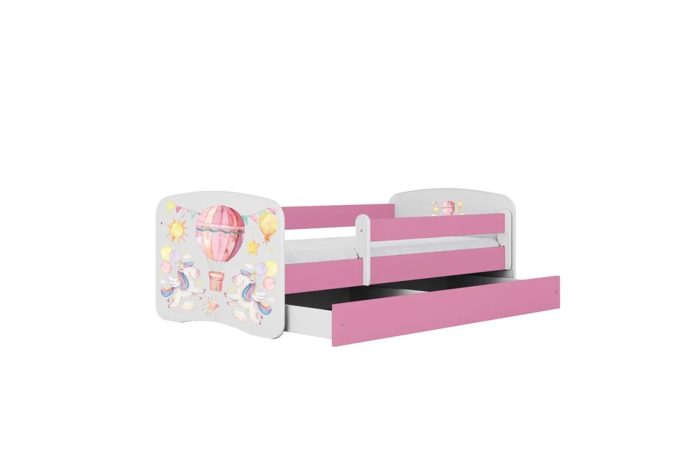 Raumhirsch Furniture Kinderbett Rosa mit Matratze, Schublade & Rausfallschutz - Bild 3