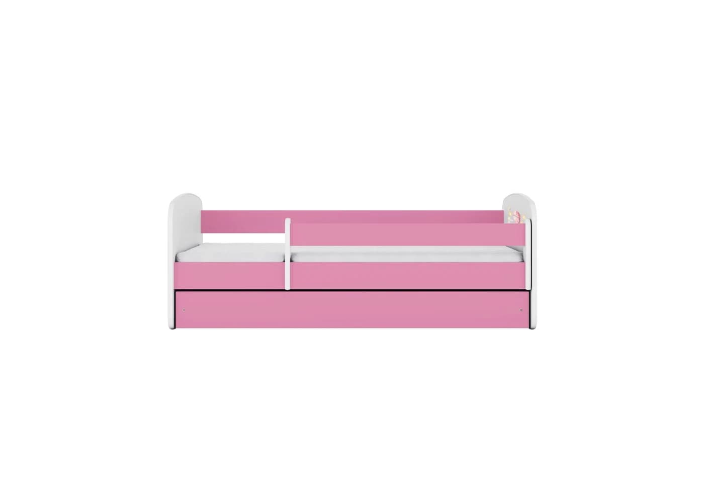 Raumhirsch Furniture Kinderbett Rosa mit Matratze, Schublade & Rausfallschutz - Bild 4