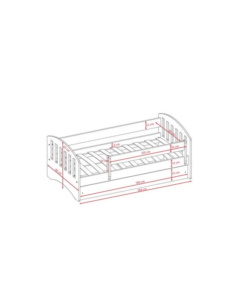 Raumhirsch Furniture Kinderbett Grau Komplettset mit Schublade - Bild 5
