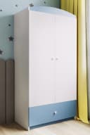 Raumhirsch Furniture Kinderkleiderschrank Blau mit Kleiderstange & 4 Fächern Bild 1