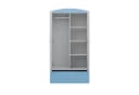 Raumhirsch Furniture Kinderkleiderschrank Blau mit Kleiderstange & 4 Fächern Bild 4
