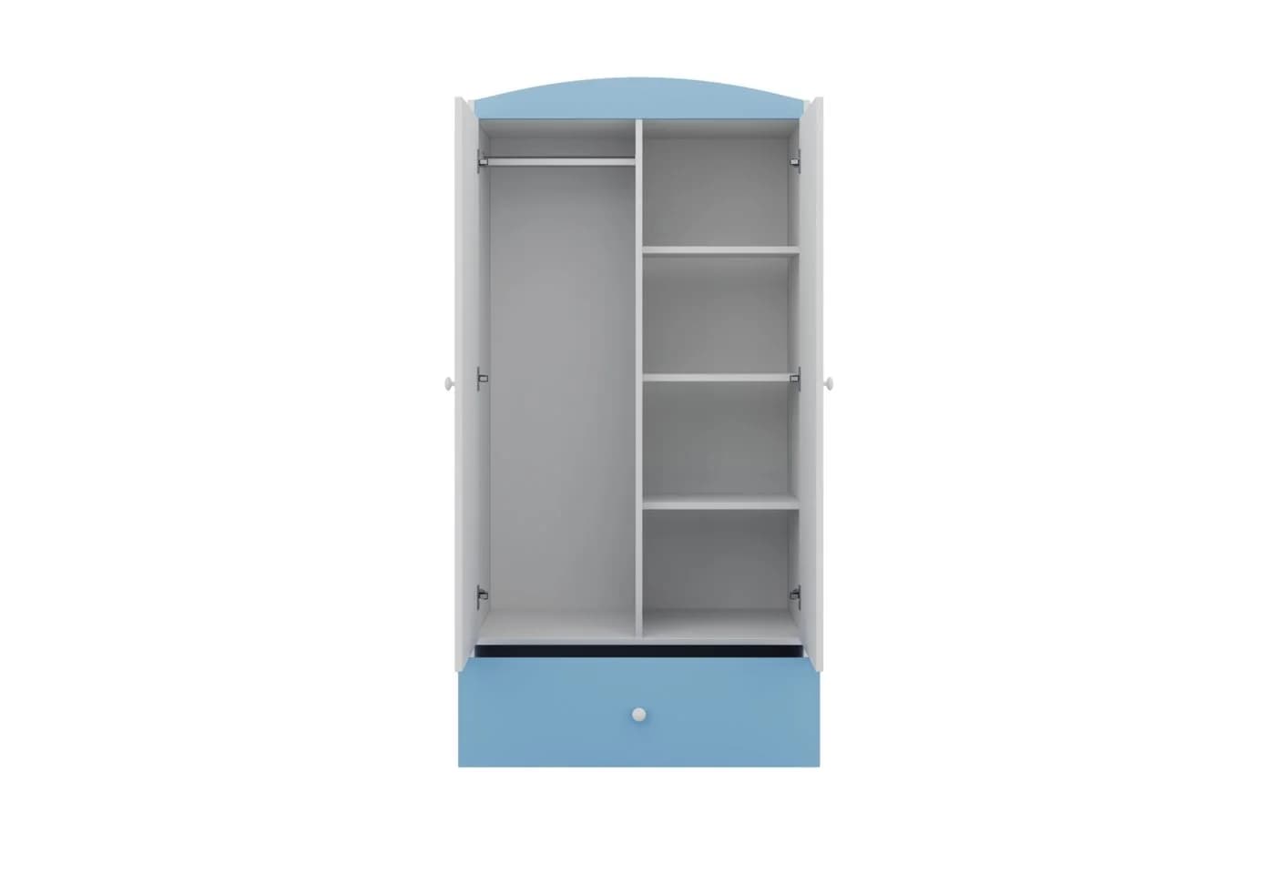 Raumhirsch Furniture Kinderkleiderschrank Blau mit Kleiderstange & 4 Fächern - Bild 4