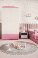 Raumhirsch Furniture Kinderkleiderschrank ohne Motiv - Kleiderschrank für Kinder Hellrosa Bild 1