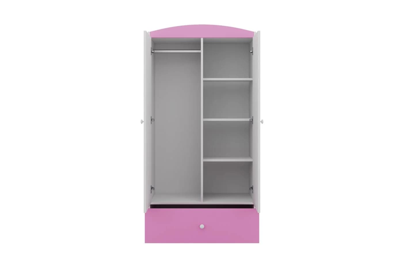 Raumhirsch Furniture Kinderkleiderschrank ohne Motiv - Kleiderschrank für Kinder Hellrosa - Bild 4