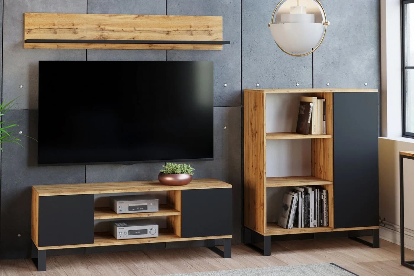Raumhirsch Furniture Lowboard Focus Schwarz/Gold - Bild 3
