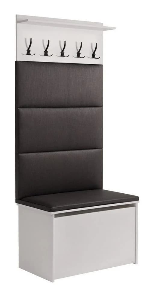 Raumhirsch Furniture Kompaktgarderobe ANDY mit Sitzbank Weiß-Graphit