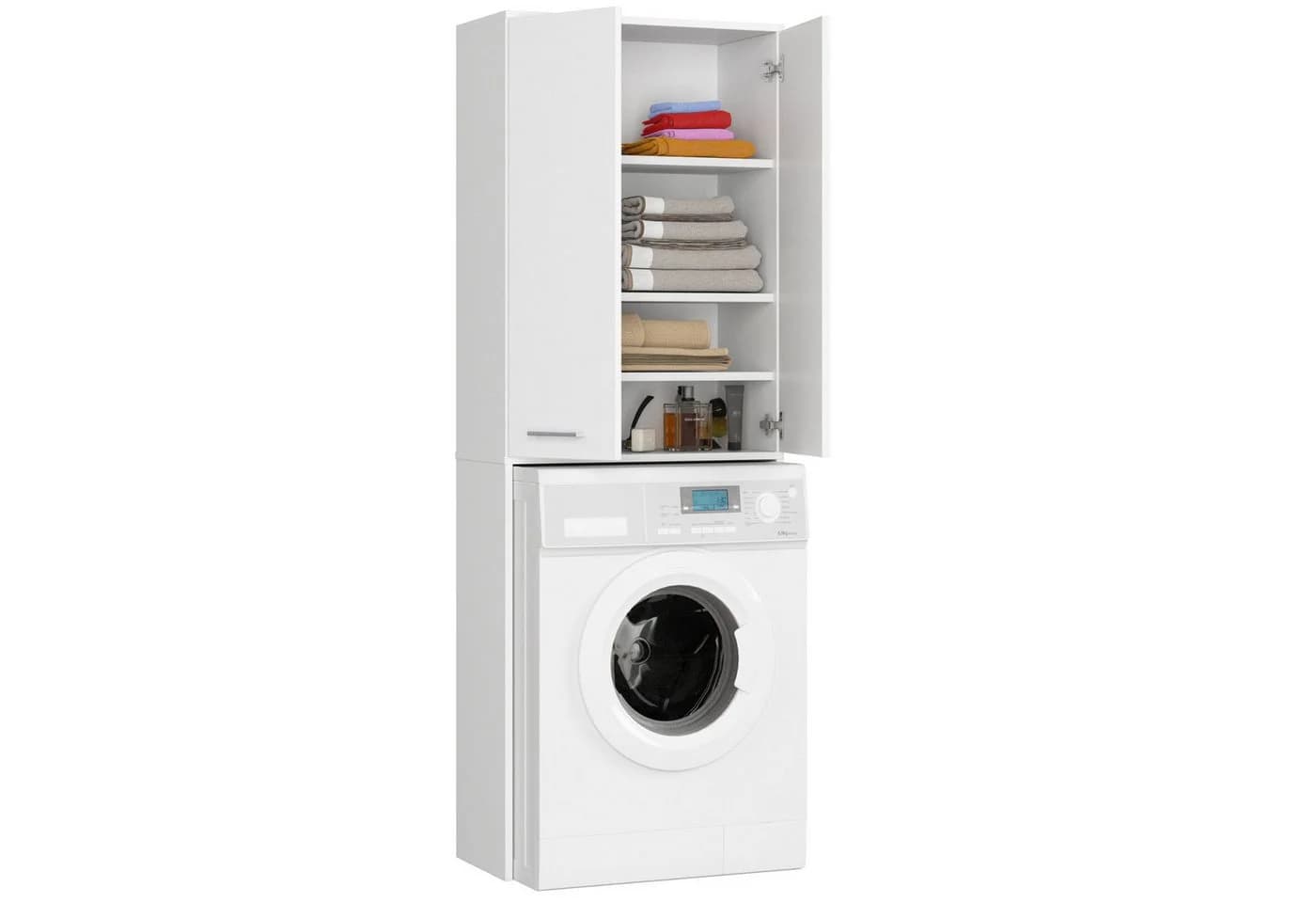 Raumhirsch Furniture Waschmaschinenschrank Weiß 2 Türen