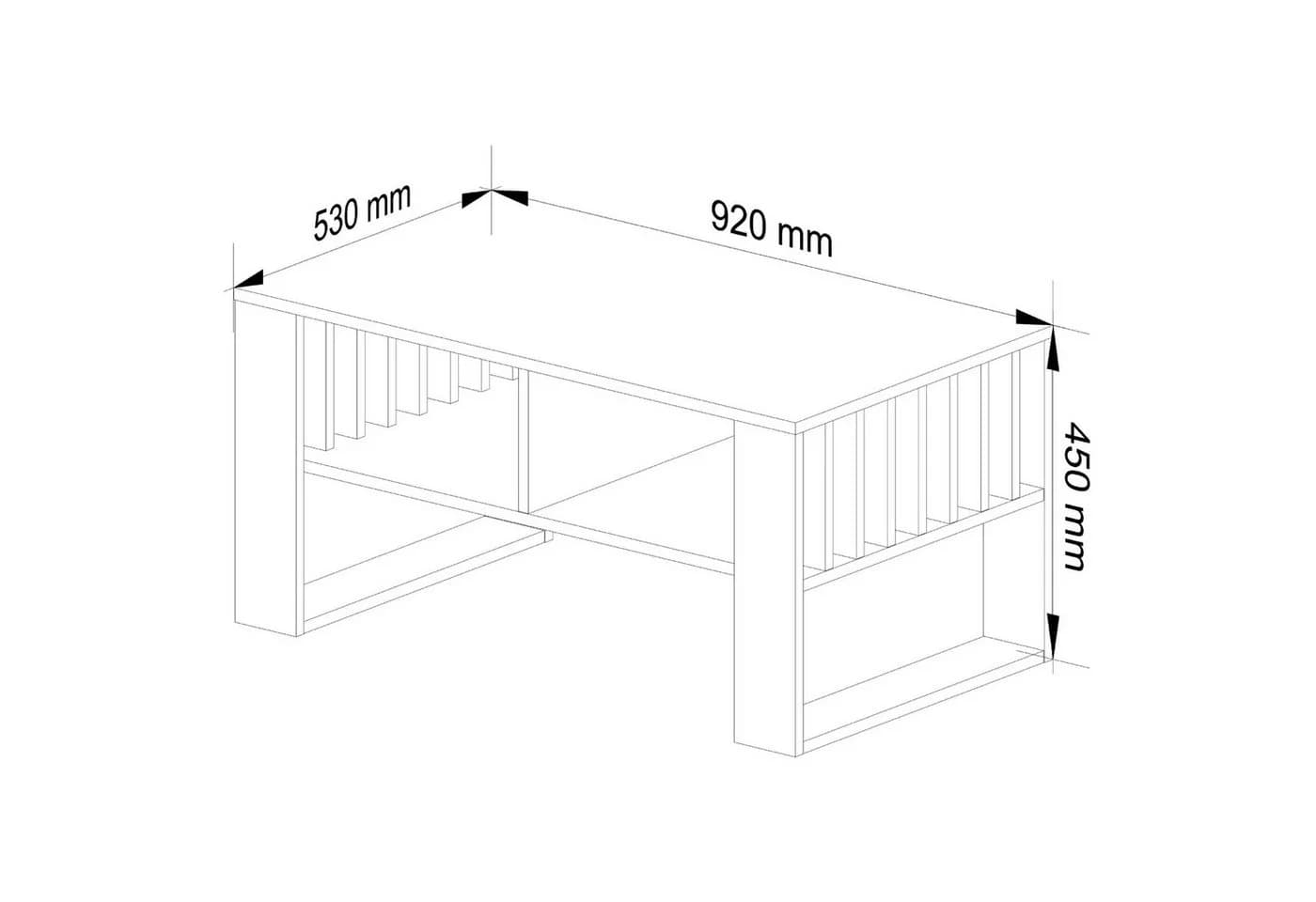 Raumhirsch Furniture Couchtisch Moderner Sofatisch Sonoma Eiche Schwarz - Bild 3