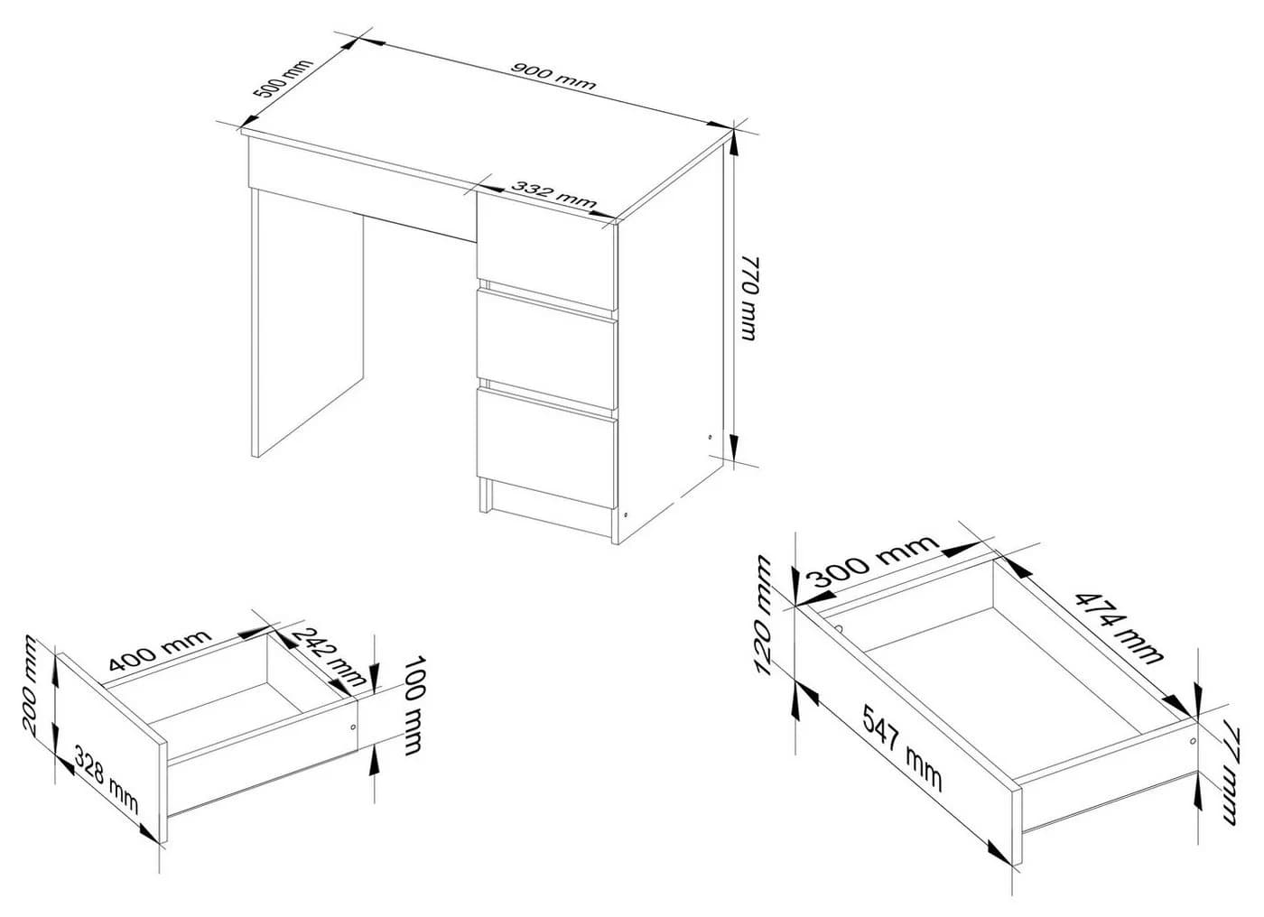 Raumhirsch Furniture Schreibtisch Kinder Computertisch Weiß 90cm - Bild 4