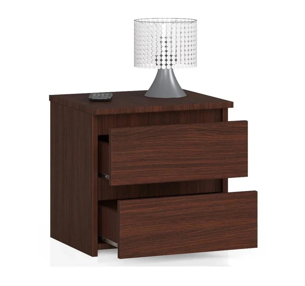 Raumhirsch Nachttisch Dunkelbraun Soft-Close 2 Schubladen