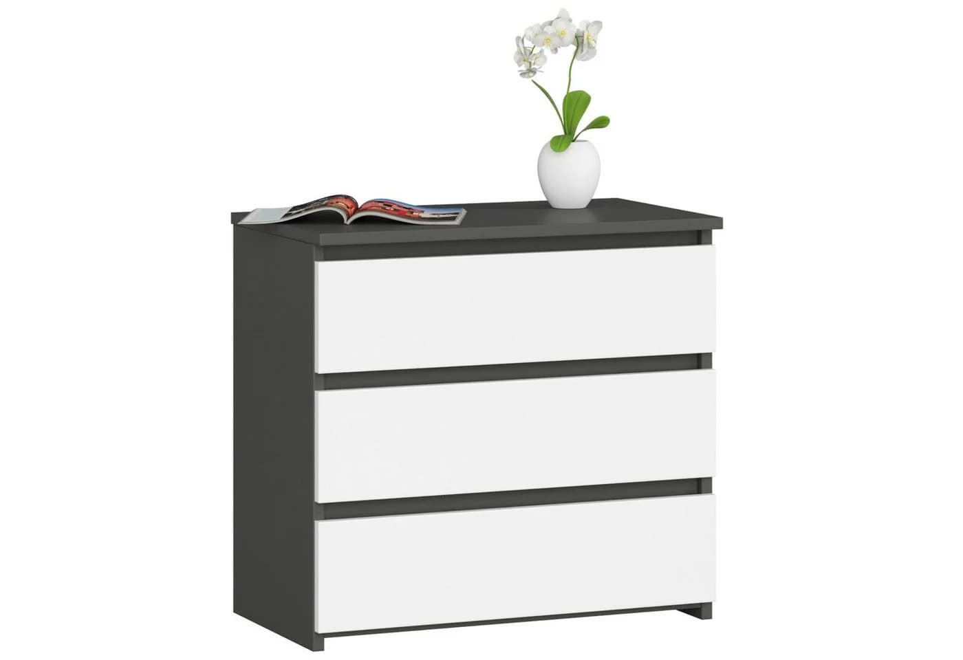 Raumhirsch Furniture Kommode 3 Schubladen 60 cm Holz Schrank Highboard Sideboard - Bild 2