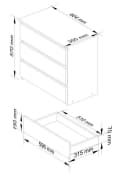 Raumhirsch Furniture Kommode 3 Schubladen 60 cm Holz Schrank Highboard Sideboard Bild 4