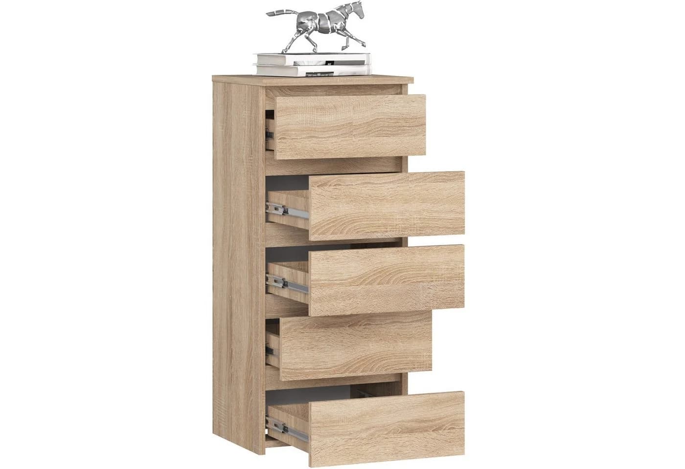Raumhirsch Furniture Kommode 5 Schubladen 40 cm Eiche Sonoma - Bild 3