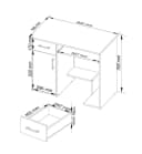 Raumhirsch Furniture Schreibtisch 90 cm Breite - Computertisch - Optimale Arbeitsfläche - Büro, Hochwertiges Laminat, Stauraum, elegante Silbergriffe, Selbstmontage Bild 4