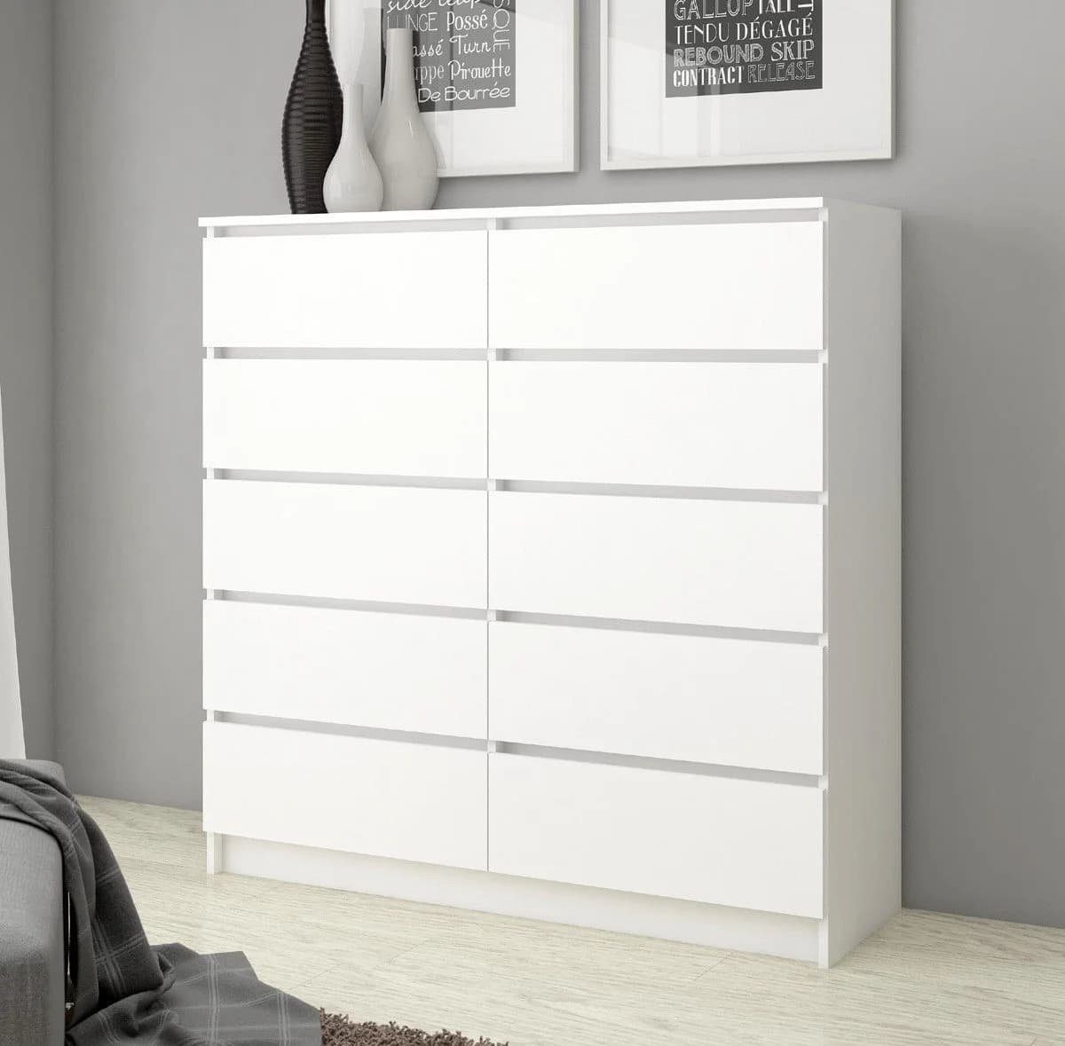 Raumhirsch Furniture Kommode mit 10 Schubladen 120 cm breit Holz Schrank