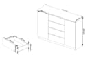 Raumhirsch Furniture Kommode mit 4 Schubladen, zwei Schranktüren, 138 cm breit Holz Schrank, Highboard / Kommode 138 cm, Sideboard Organizer für jeden Raum Bild 4