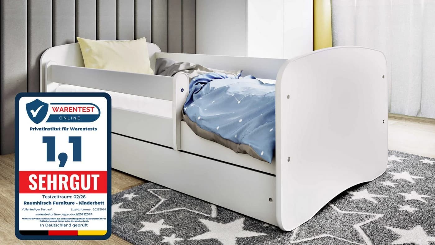 Raumhirsch Furniture Kinderbett Babydream mit Schublade und Rausfallschutz - Bild 2