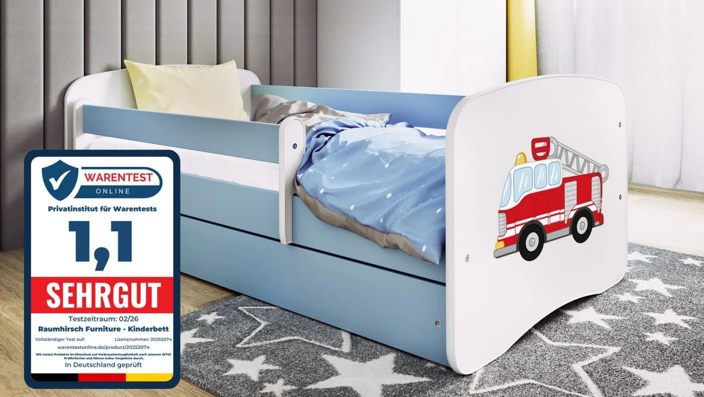 Raumhirsch Kinderbett Blau mit Matratze & Schublade - Bild 2