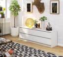 Raumhirsch Furniture Kommode 4 Schubladen 160 cm Weiß Bild 1