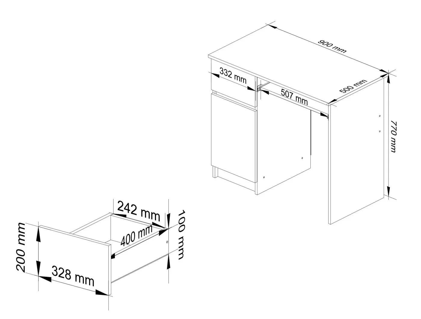 Raumhirsch Furniture Schreibtisch Piksel 90 cm Weiß - Bild 4