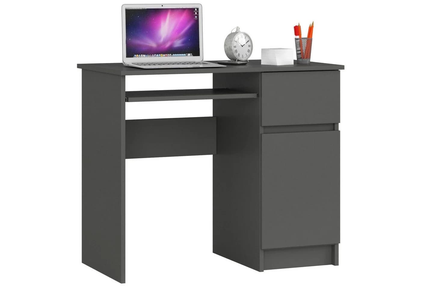 Raumhirsch Furniture Schreibtisch Piksel 90 cm Grau/Weiß Laminat Stauraum - Bild 2