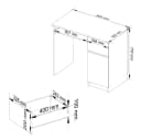 Raumhirsch Furniture Schreibtisch Piksel 90 cm Grau/Weiß Laminat Stauraum Bild 3