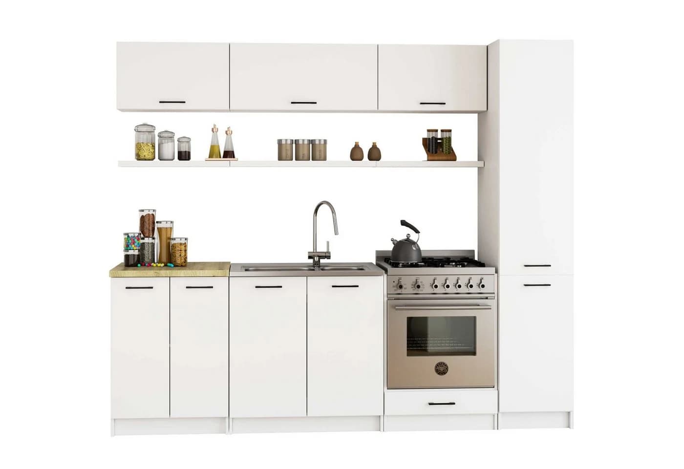 Raumhirsch Furniture Mehrzweckschrank Hochschrank Küche Weiß Soft-Close - Bild 4