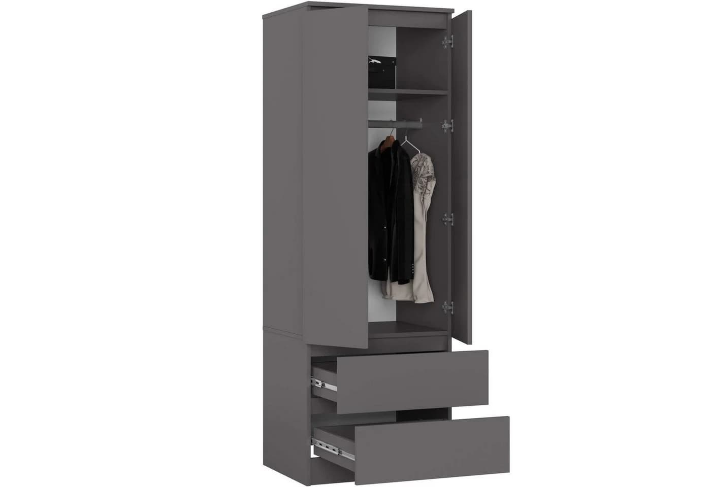 Raumhirsch Kleiderschrank STAR S60 Grau Modern - Bild 2