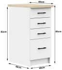 Raumhirsch Furniture Unterschrank Küchenunterschrank - Praktischer Stauraum - 4 Schubladen Bild 5