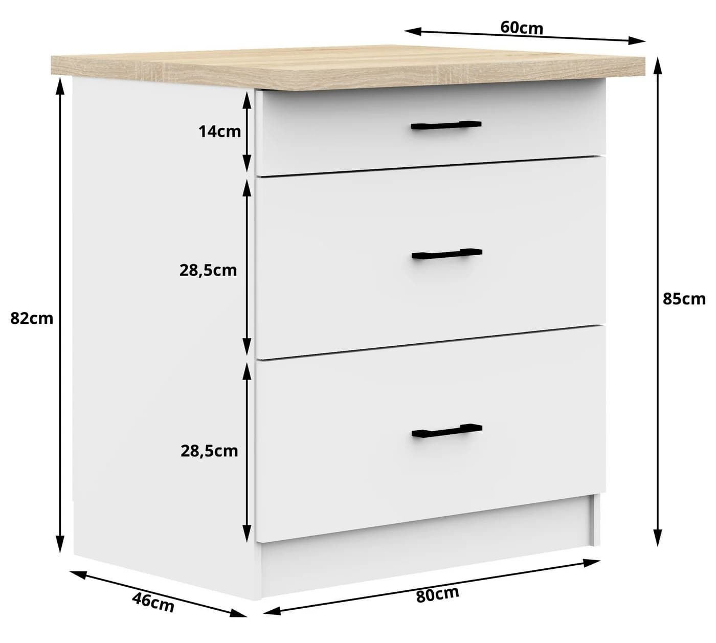 Raumhirsch Furniture Küchenunterschrank Moderner 3-Schubladen Soft-Close System - Bild 5