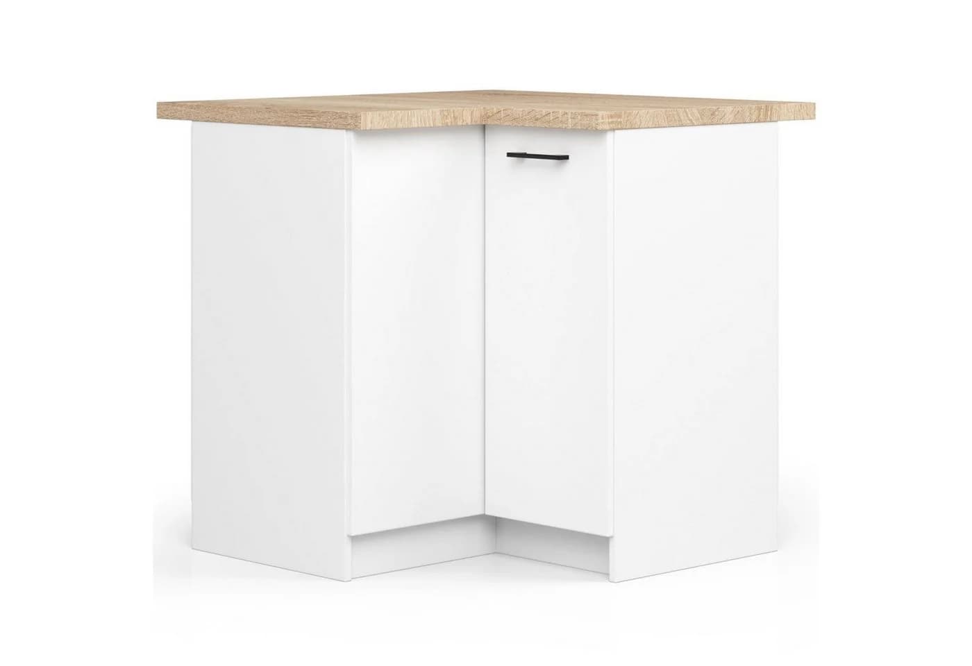 Raumhirsch Furniture Moderner Küchenunterschrank - Platzsparender Eckschrank - 2 Türen, 1 Schublade, Soft-Close, verstellbare Füße