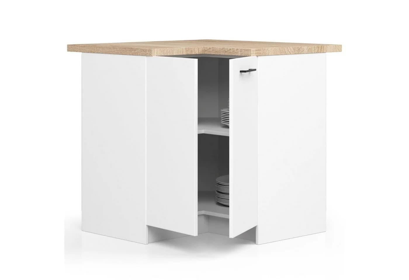 Raumhirsch Furniture Moderner Küchenunterschrank - Platzsparender Eckschrank - 2 Türen, 1 Schublade, Soft-Close, verstellbare Füße - Bild 2