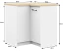 Raumhirsch Furniture Moderner Küchenunterschrank - Platzsparender Eckschrank - 2 Türen, 1 Schublade, Soft-Close, verstellbare Füße Bild 5