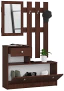 Raumhirsch Schuhschrank mit Spiegel und Garderobe Braun Bild 2