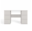 Raumhirsch Furniture Schreibtisch KUBA Weiß mit 6 Schubladen und Tastaturauszug Bild 4