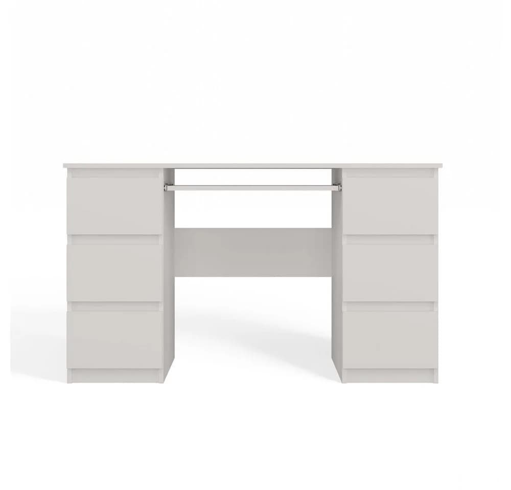 Raumhirsch Furniture Schreibtisch KUBA Weiß mit 6 Schubladen und Tastaturauszug - Bild 4